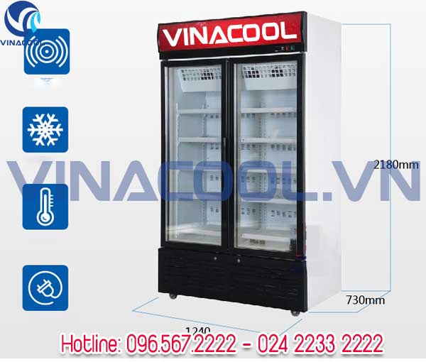 tủ đông lạnh thực phẩm 2 cánh kính Vinacool SLD-1240F